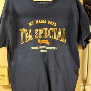 Blue and Yellow Bubba Gump Short Sleeve Tee Casual Collection